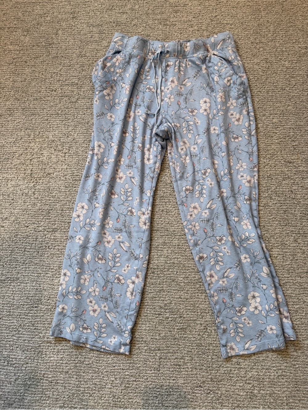 Light Blue Floral PJ Pants. Size Medium.